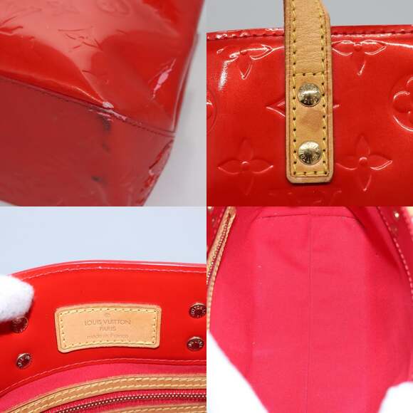 LOUIS VUITTON Monogram Vernis Reade PM Hand Bag Red Rouge M91088 - Picture 11 of 13